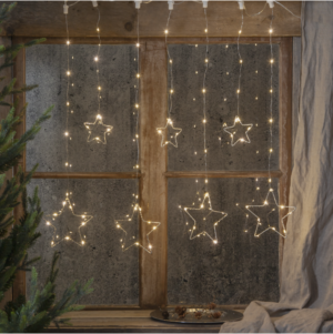 Ljusgardin Dew Drop Stars - 84 LED - 120x80cm