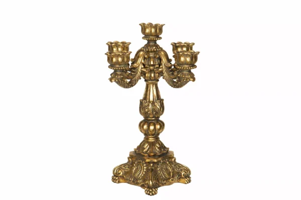 Ljusstake 5-Arm Julie Guld Poly 23,5x34cm - 1st